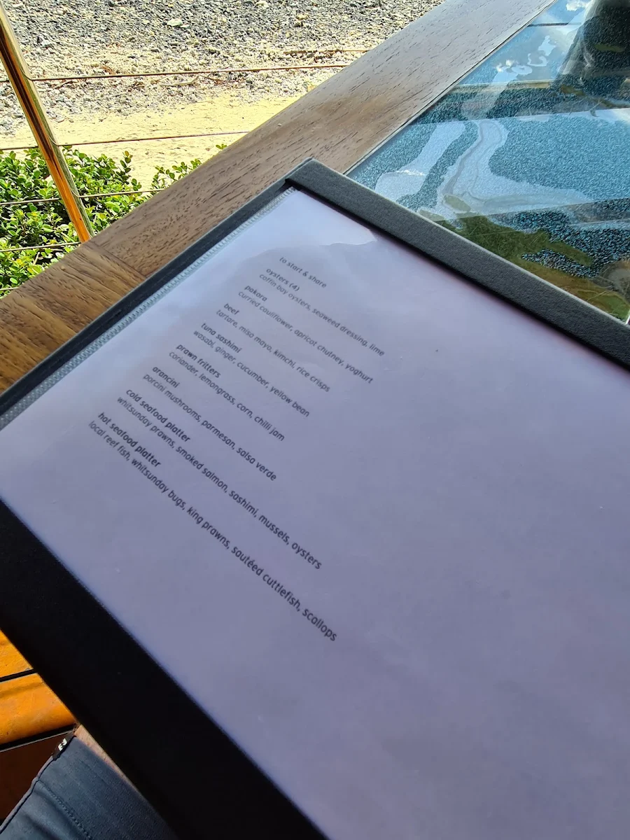 Menu, Pebble Beach at qualia