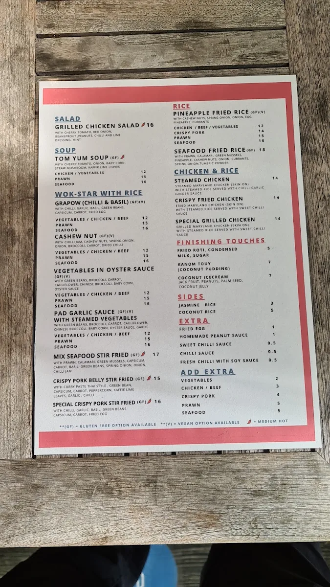 Menu, Pok Pok Docklands