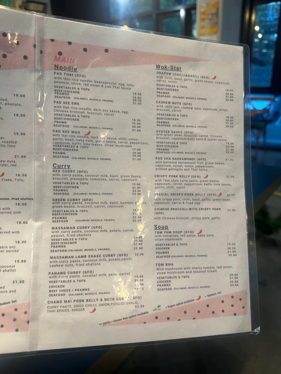 Menu, Pok Pok Docklands