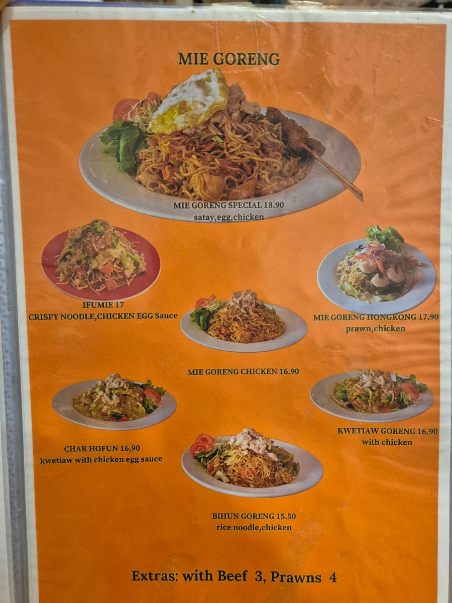Menu, Bintang Cafe