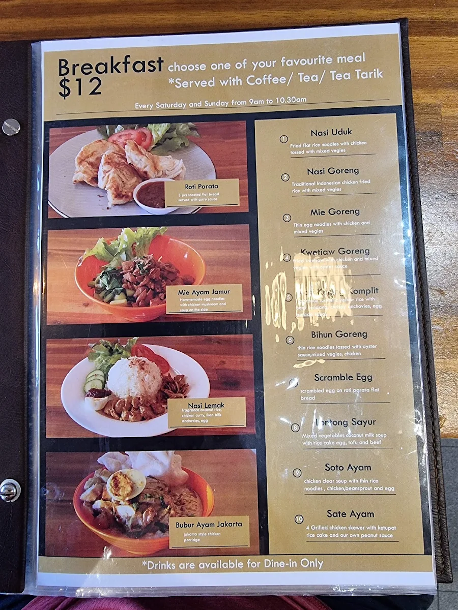 Menu, Bintang Cafe