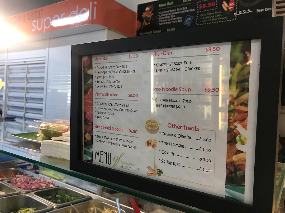 Menu, Quik & Friendly Super Deli