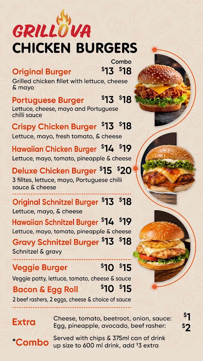 Menu, Grillova
