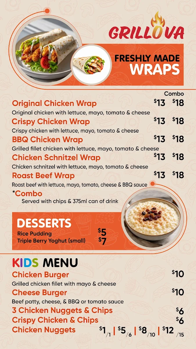 Menu, Grillova