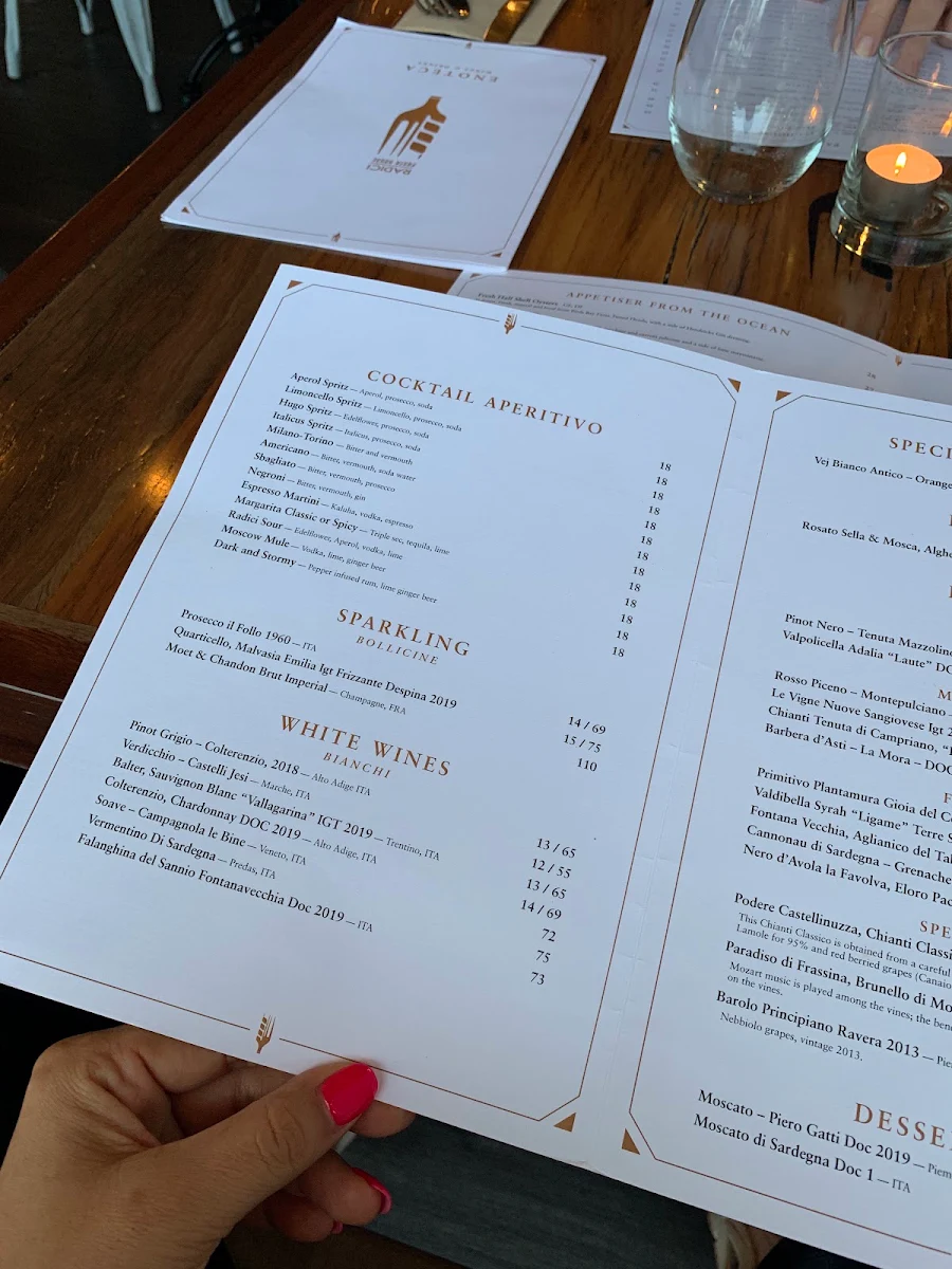 Menu, RADICI - Roman Kitchen & Bar