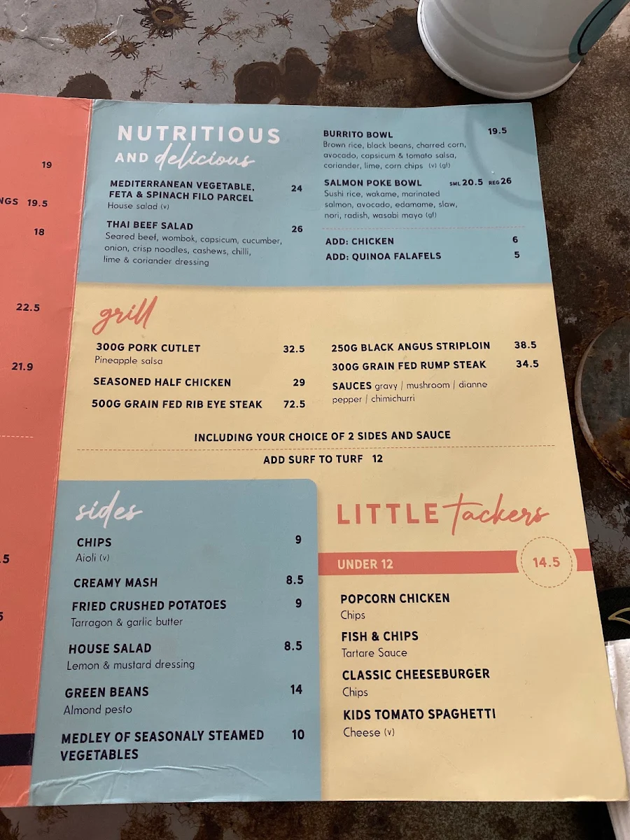 Menu, Sawtell Hotel