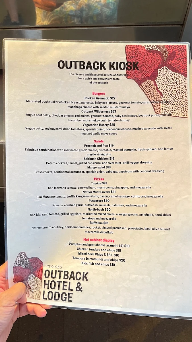 Menu, Outback Kiosk