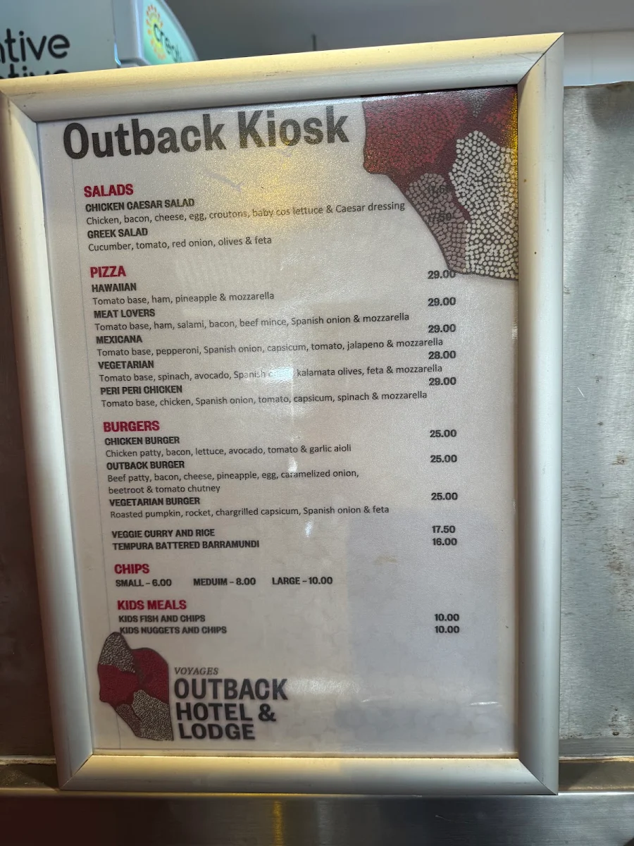 Menu, Outback Kiosk