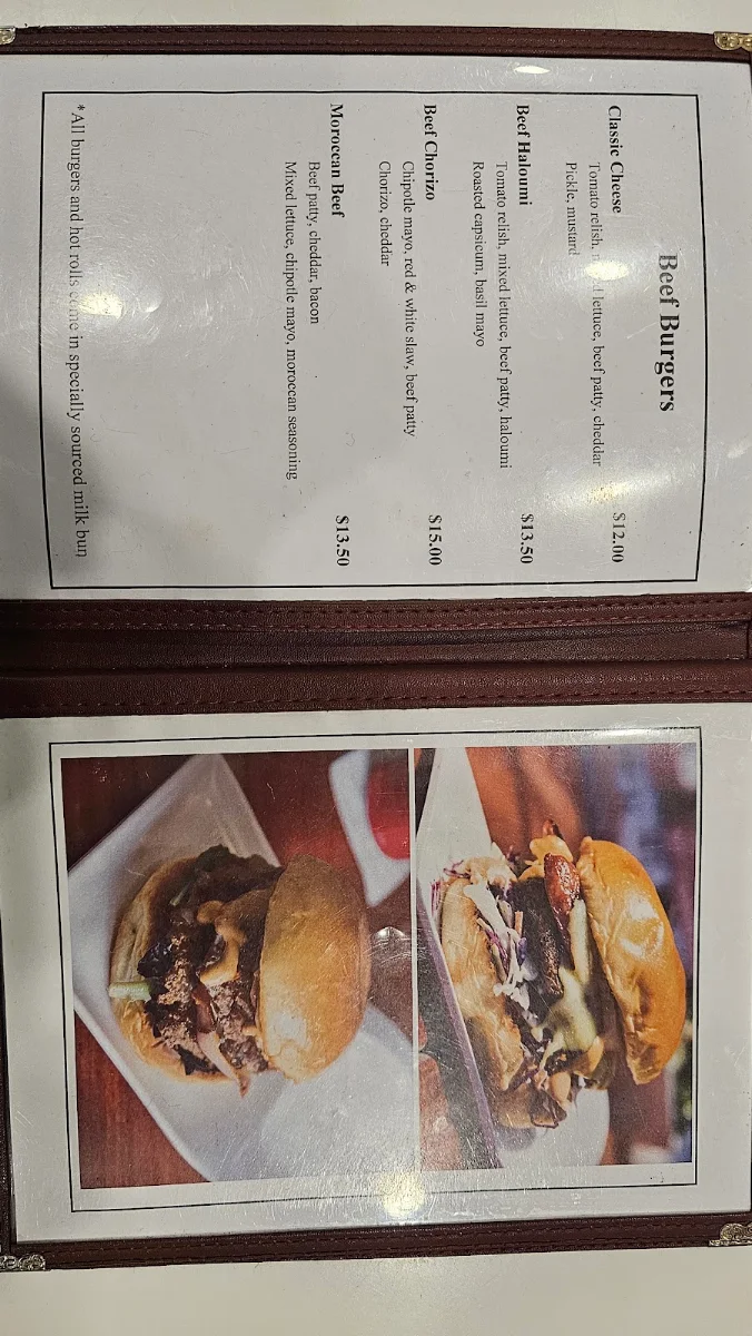 Menu, Burgermunity Cafe