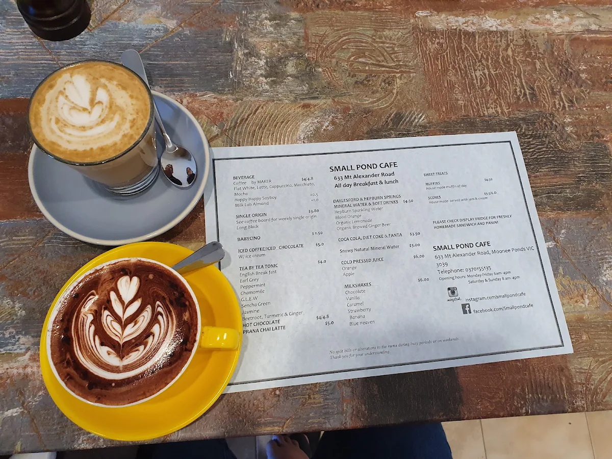 Menu, Small Pond Cafe