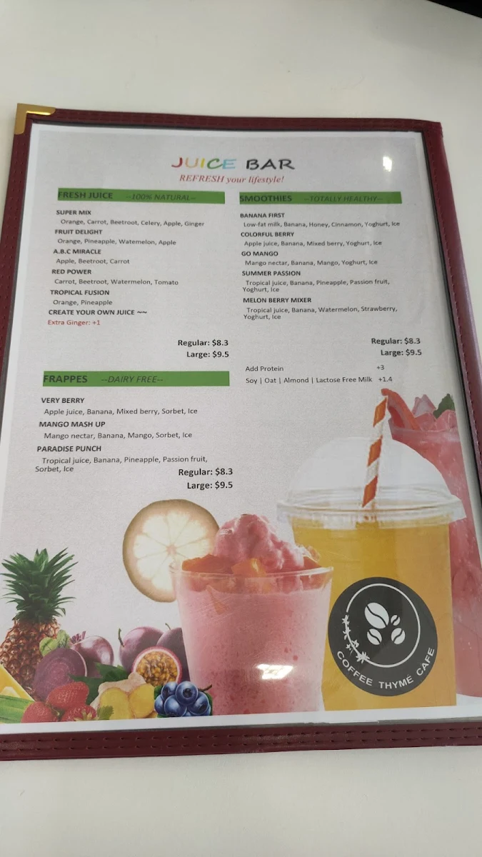 Menu, Coffee Time G Bah