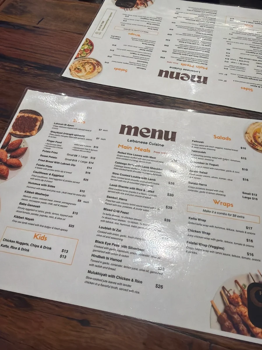 Menu, Fresh Homemade Goodness