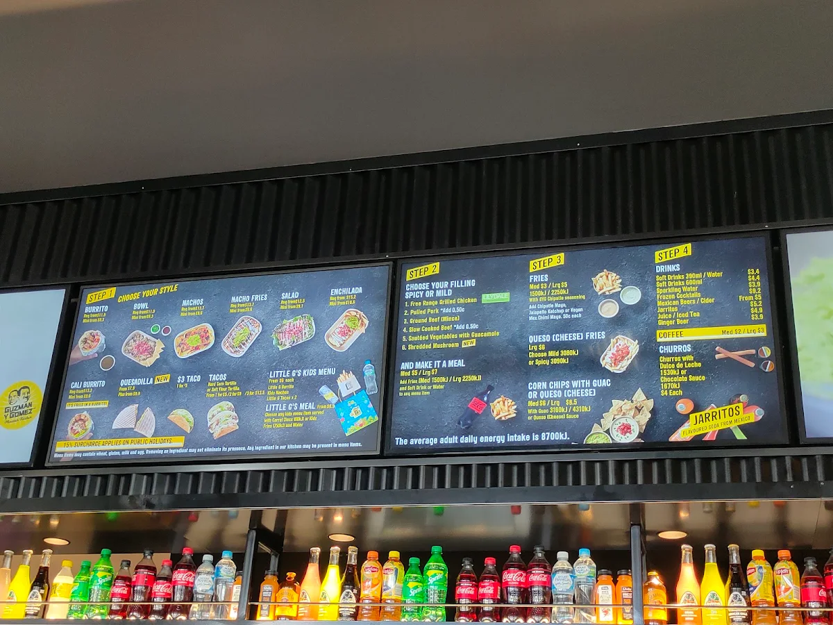 Menu, Guzman y Gomez - Box Hill