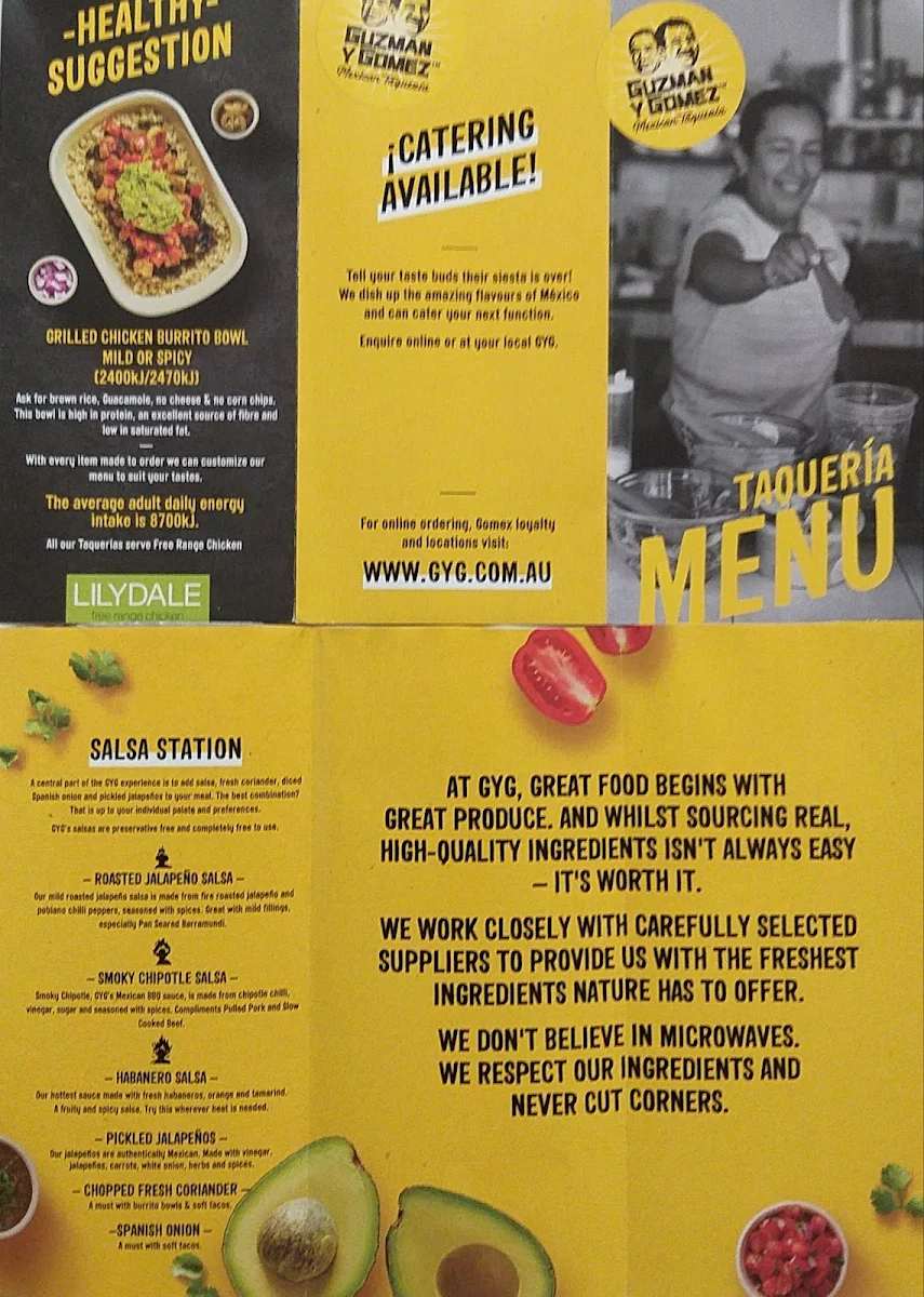 Menu, Guzman y Gomez - Box Hill