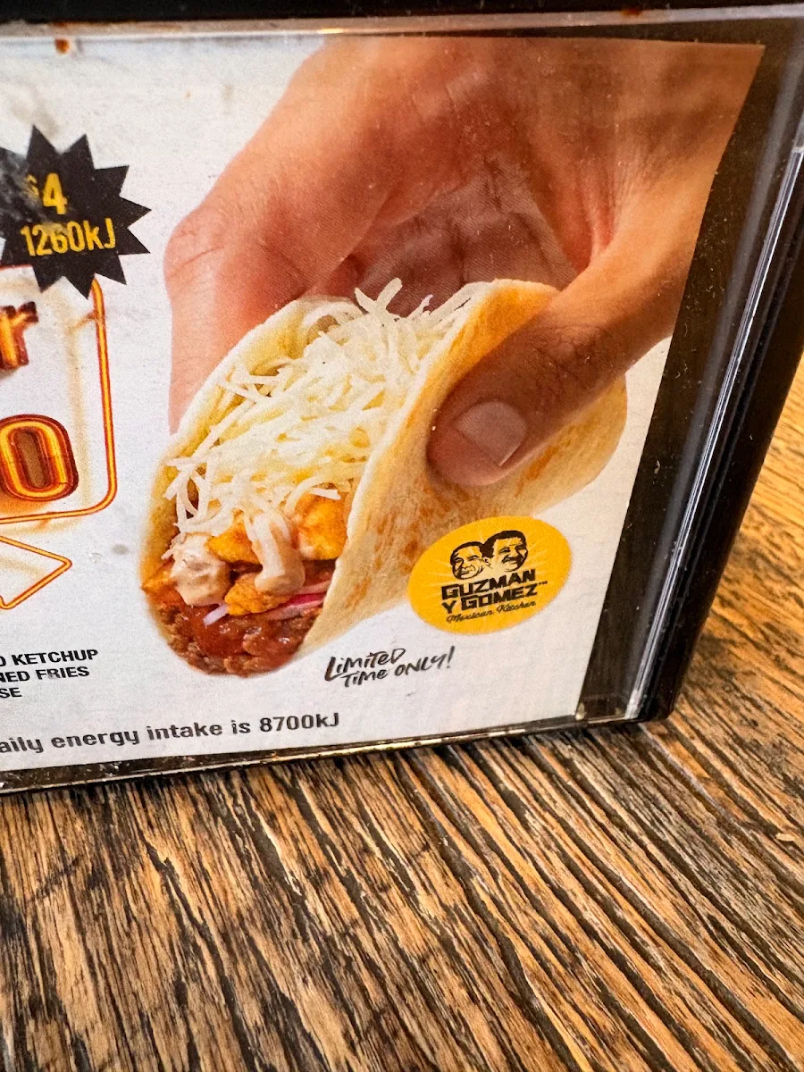 Menu, Guzman y Gomez - Box Hill