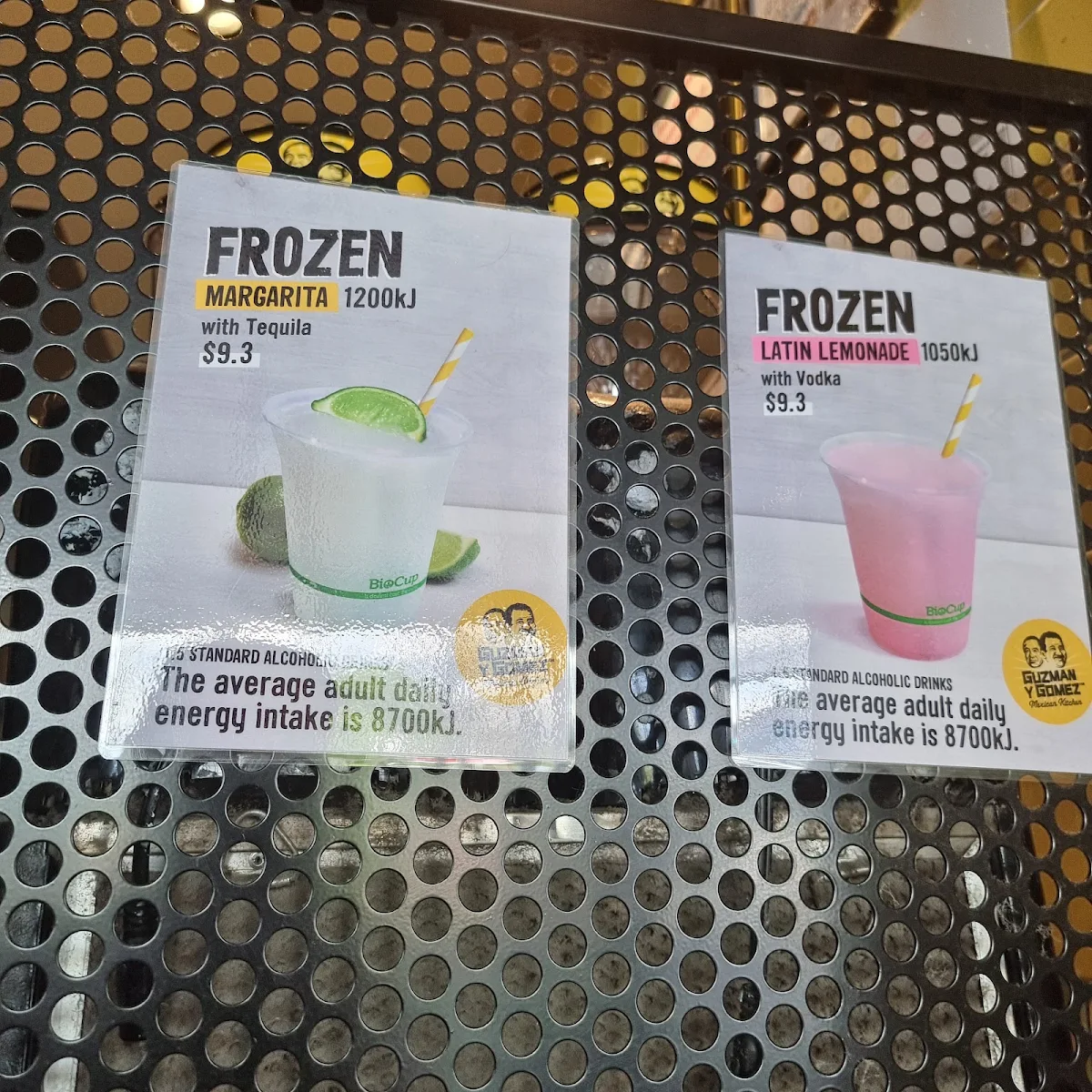 Menu, Guzman y Gomez - Box Hill