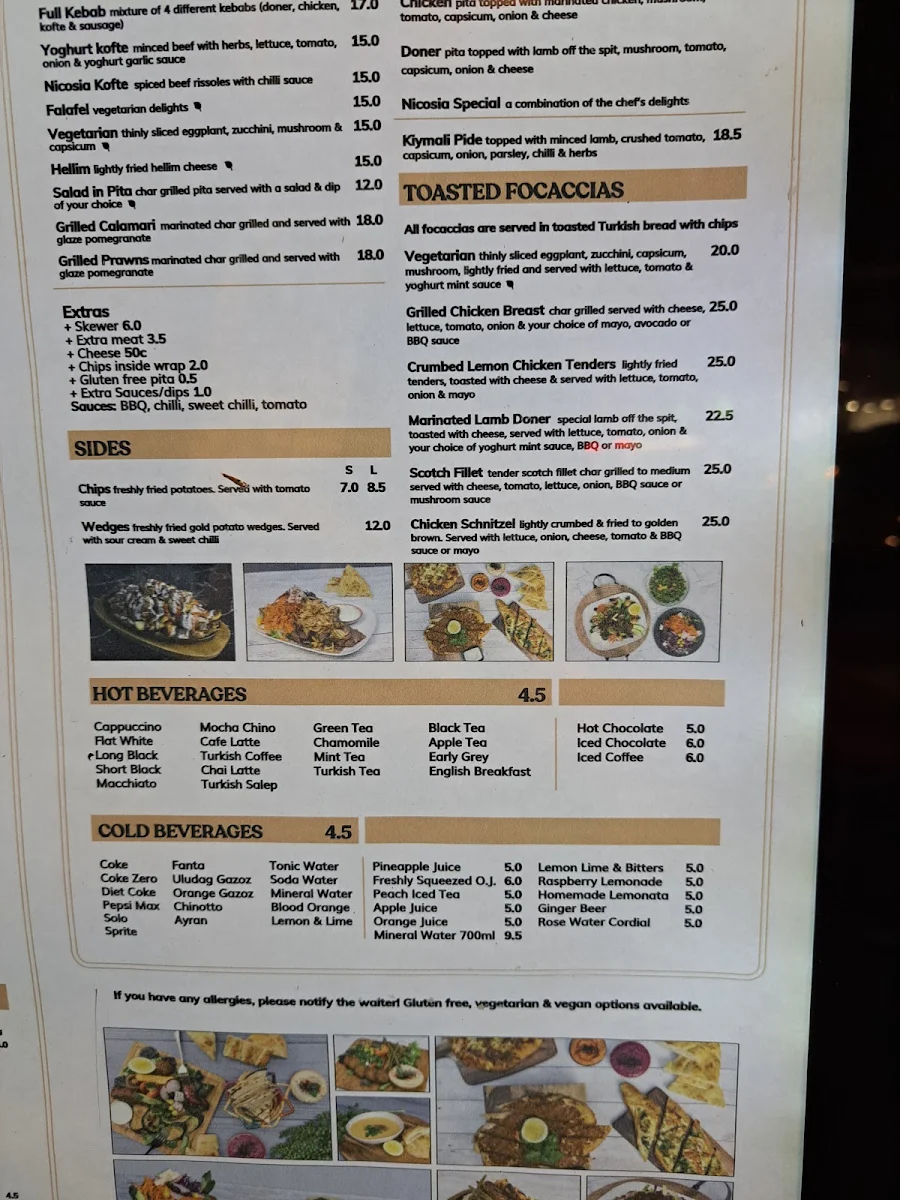 Menu, Nicosia Turkish Restaurant