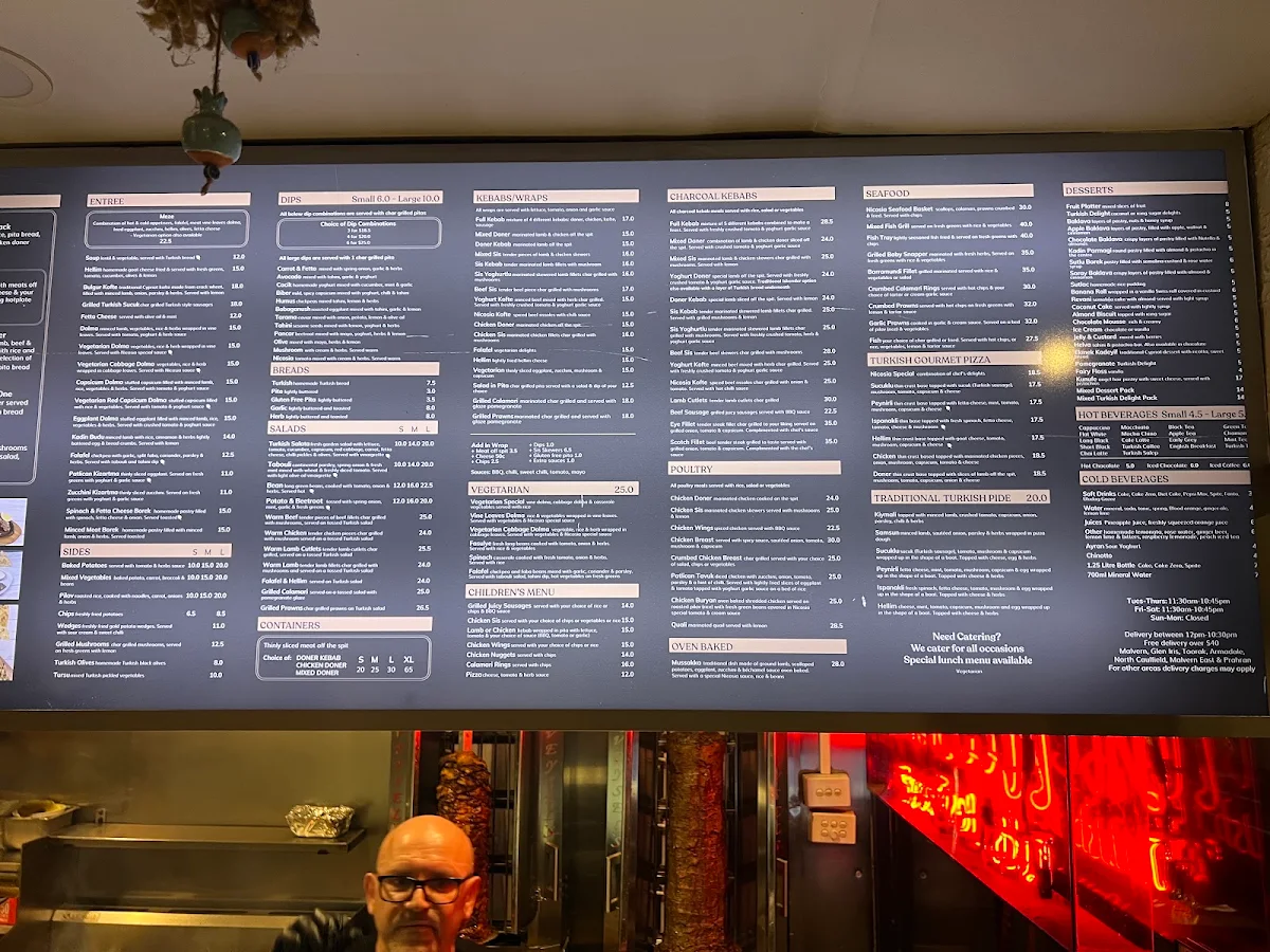 Menu, Nicosia Turkish Restaurant