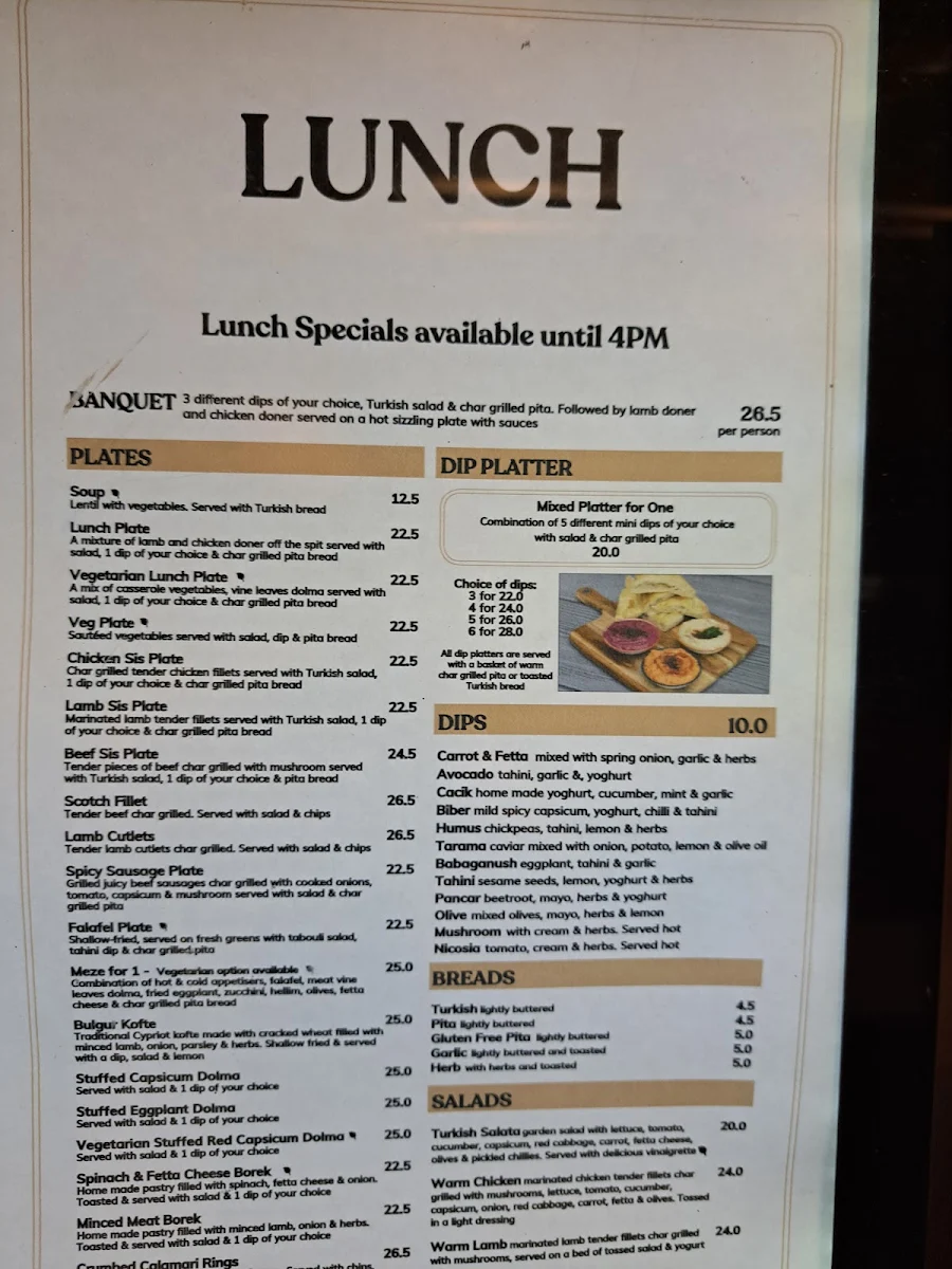 Menu, Nicosia Turkish Restaurant