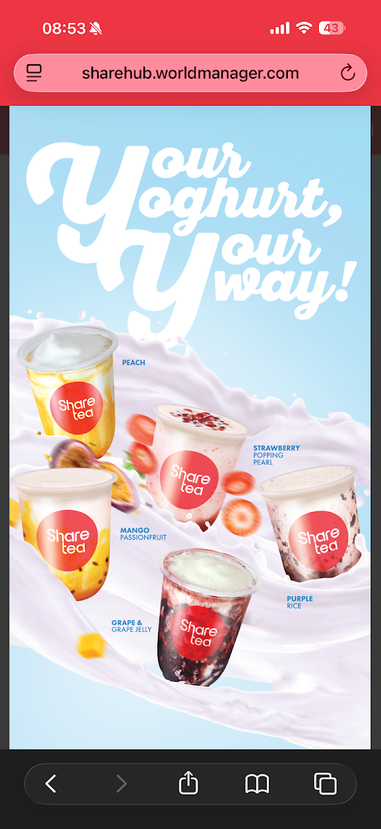 Menu, Sharetea Morayfield