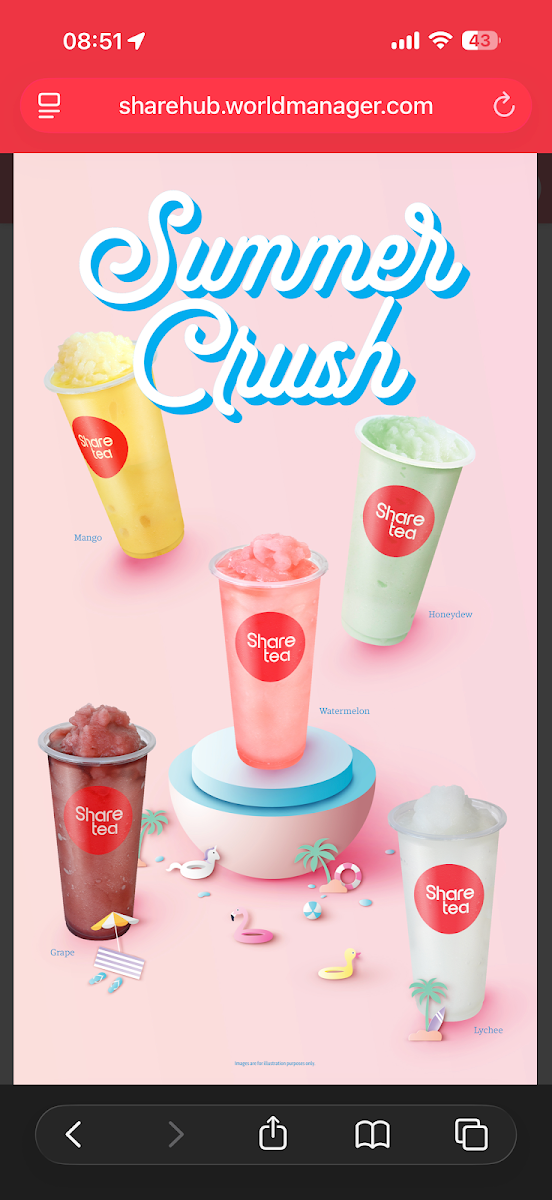 Menu, Sharetea Morayfield