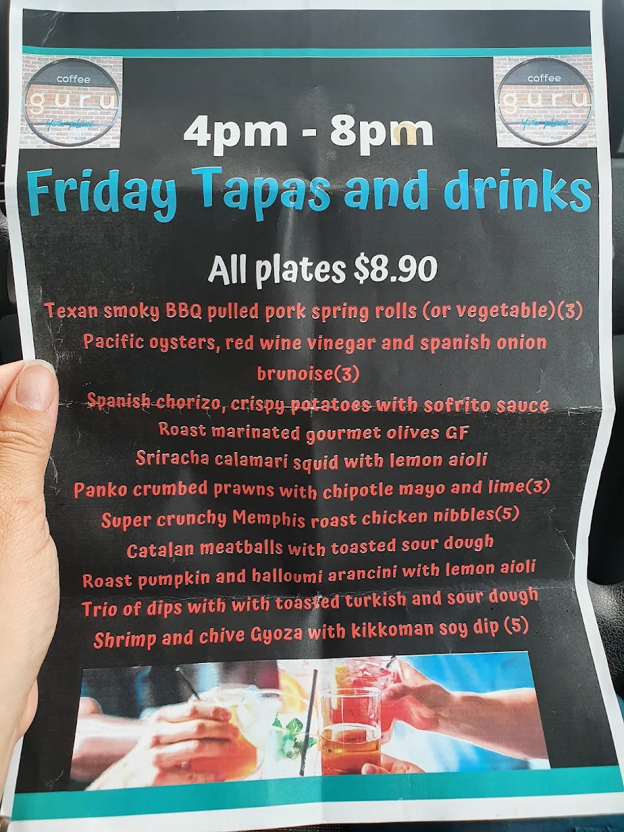 Menu, Coffee Guru Brookwater