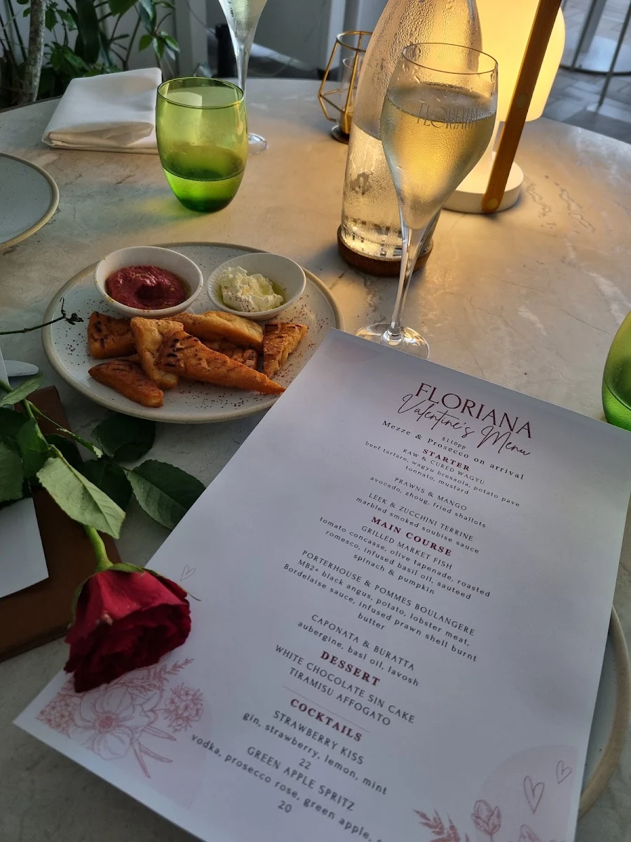 Menu, Floriana Boutique Hotel & Mediterranean Restaurant