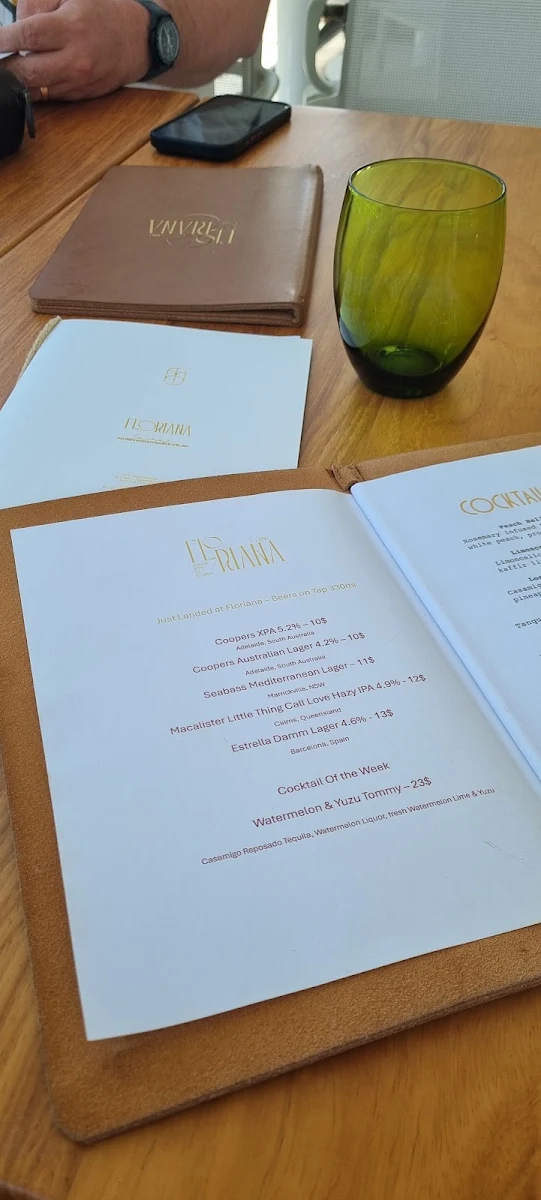 Menu, Floriana Boutique Hotel & Mediterranean Restaurant