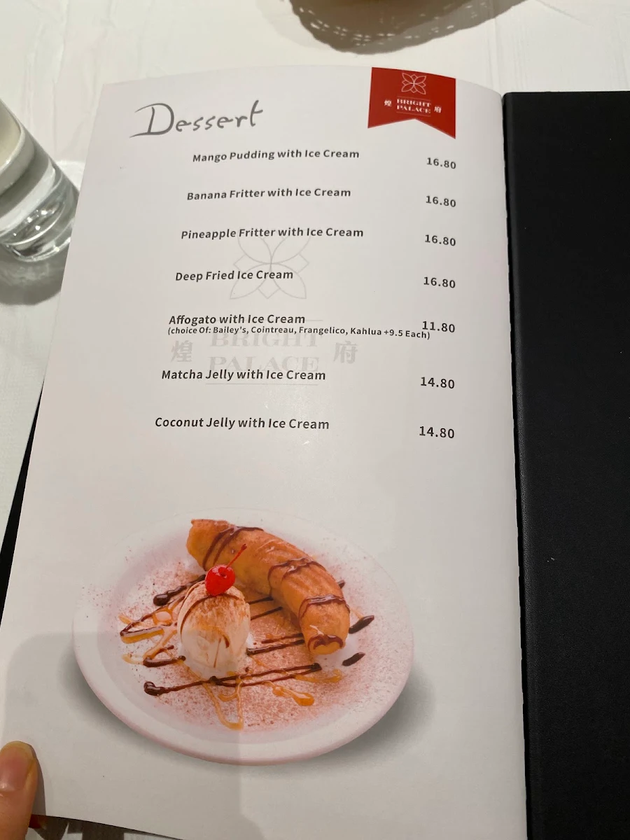 Menu, Bright Palace