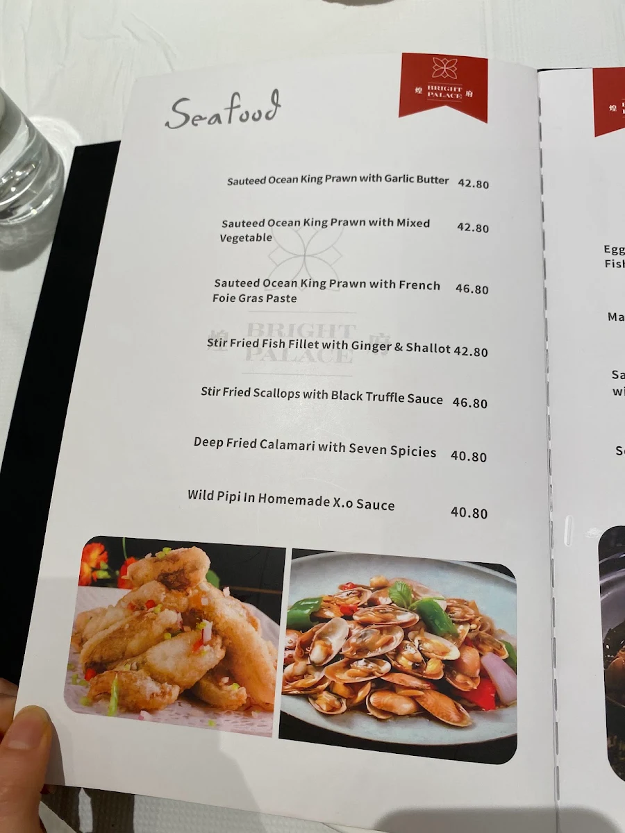 Menu, Bright Palace