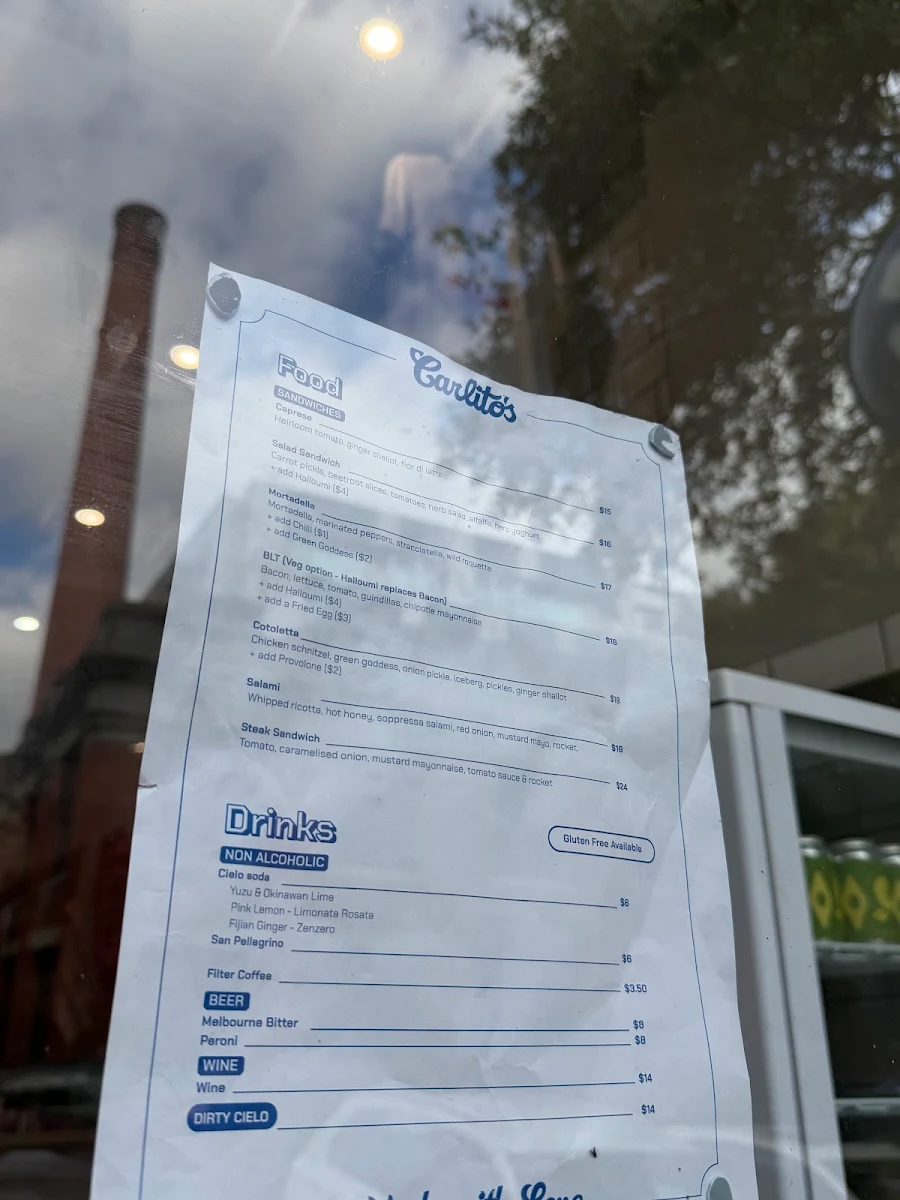 Menu, Carlito's