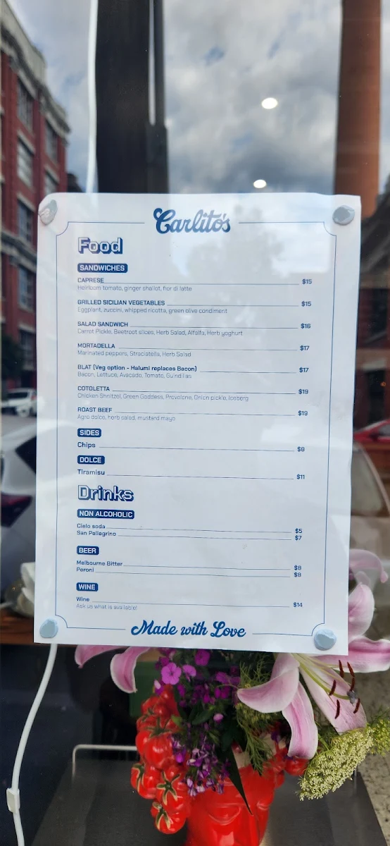 Menu, Carlito's