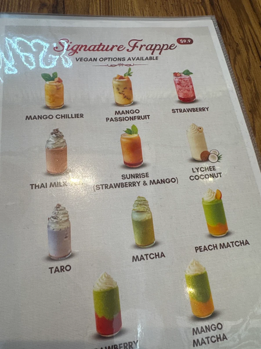 Menu, Saigon Express Sorell
