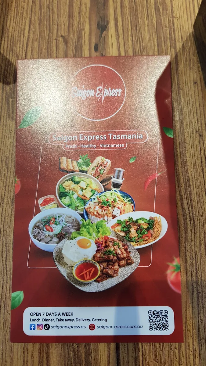 Menu, Saigon Express Sorell