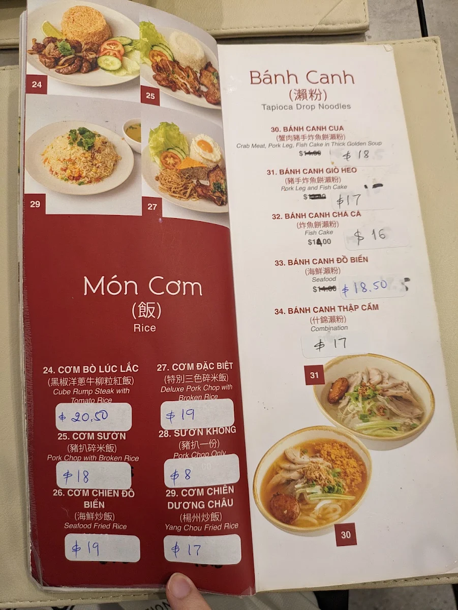Menu, Lam Ky Noodle and Sweet