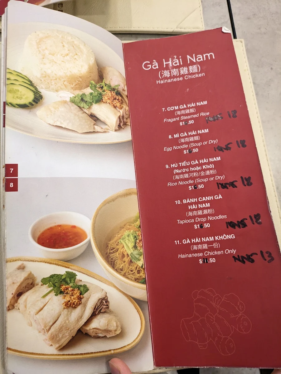 Menu, Lam Ky Noodle and Sweet
