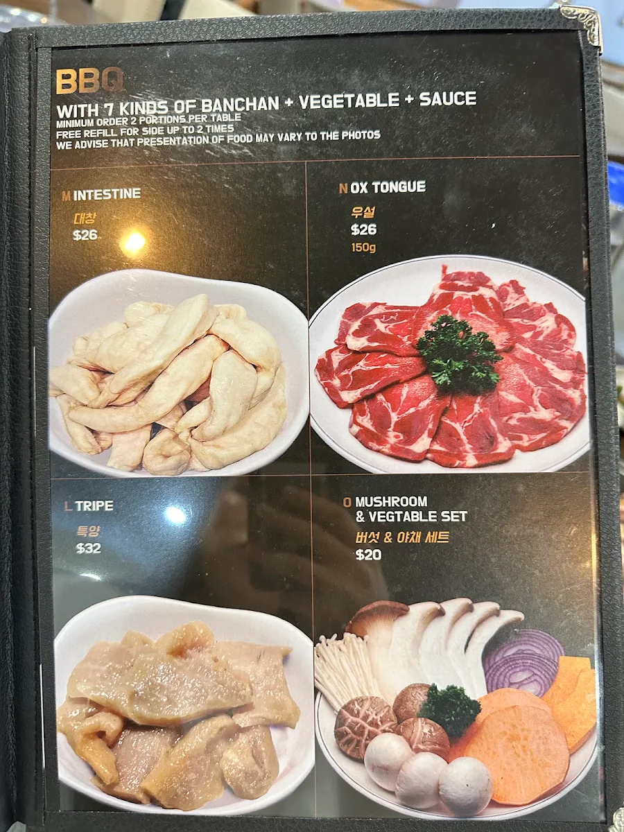 Menu, Ma Po Charcoal BBQ Korean Restaurant