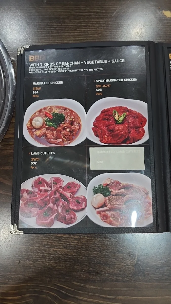 Menu, Ma Po Charcoal BBQ Korean Restaurant