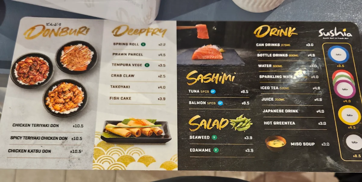 Menu, Sushia Belmont Forum