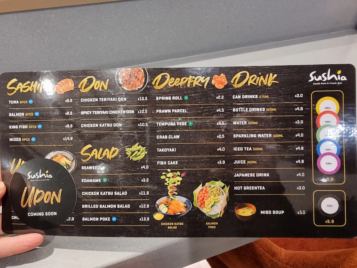Menu, Sushia Belmont Forum