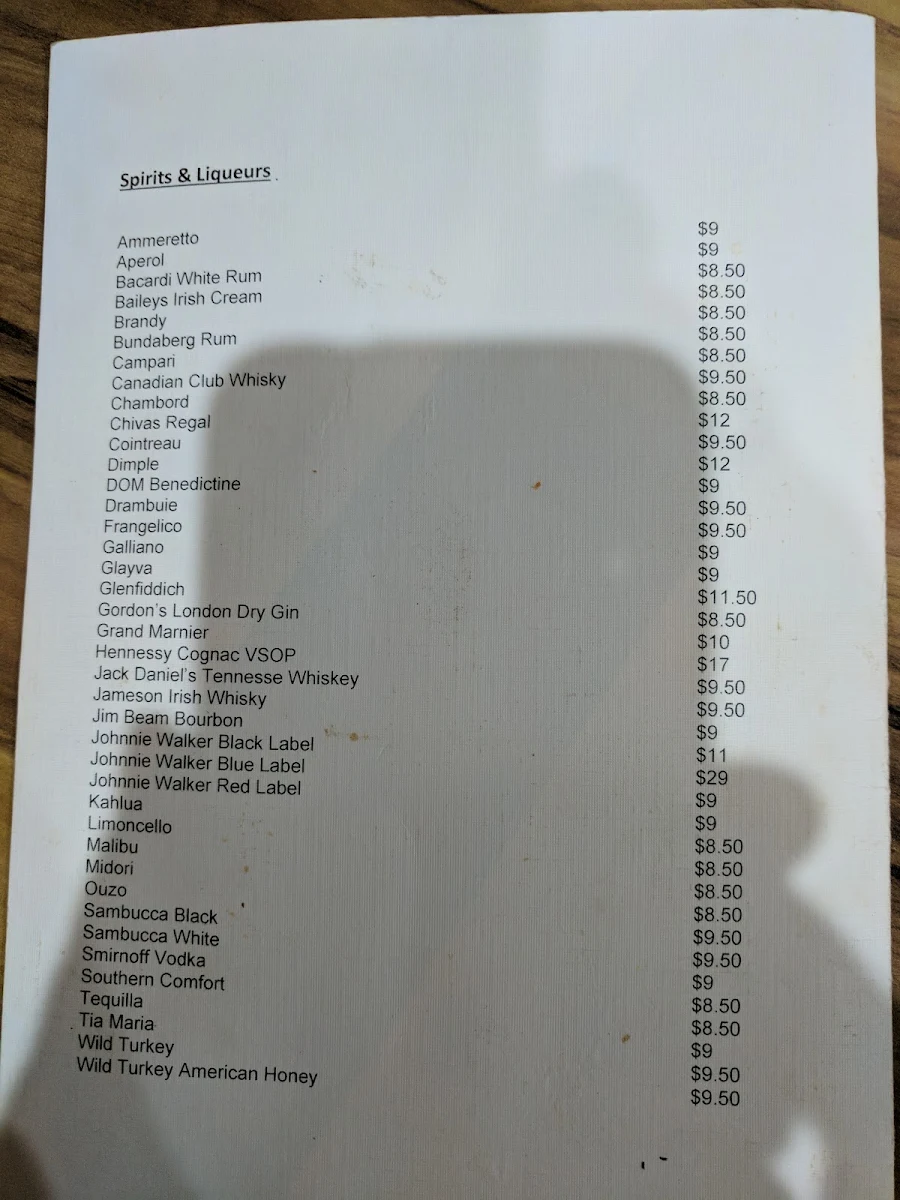 Menu, Quo-Vadis Restaurant & Pizza Parlour