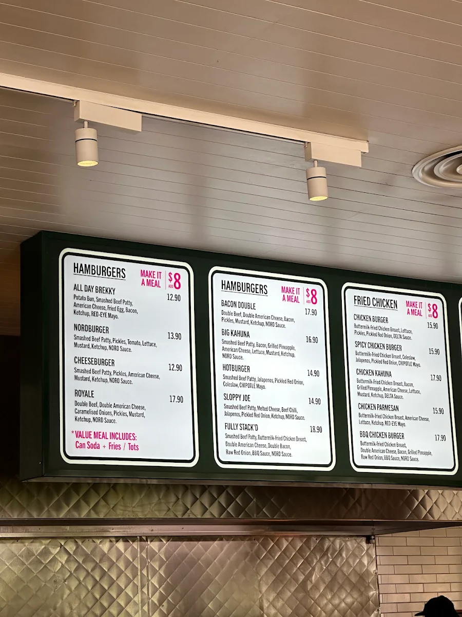 Menu, Nordburger