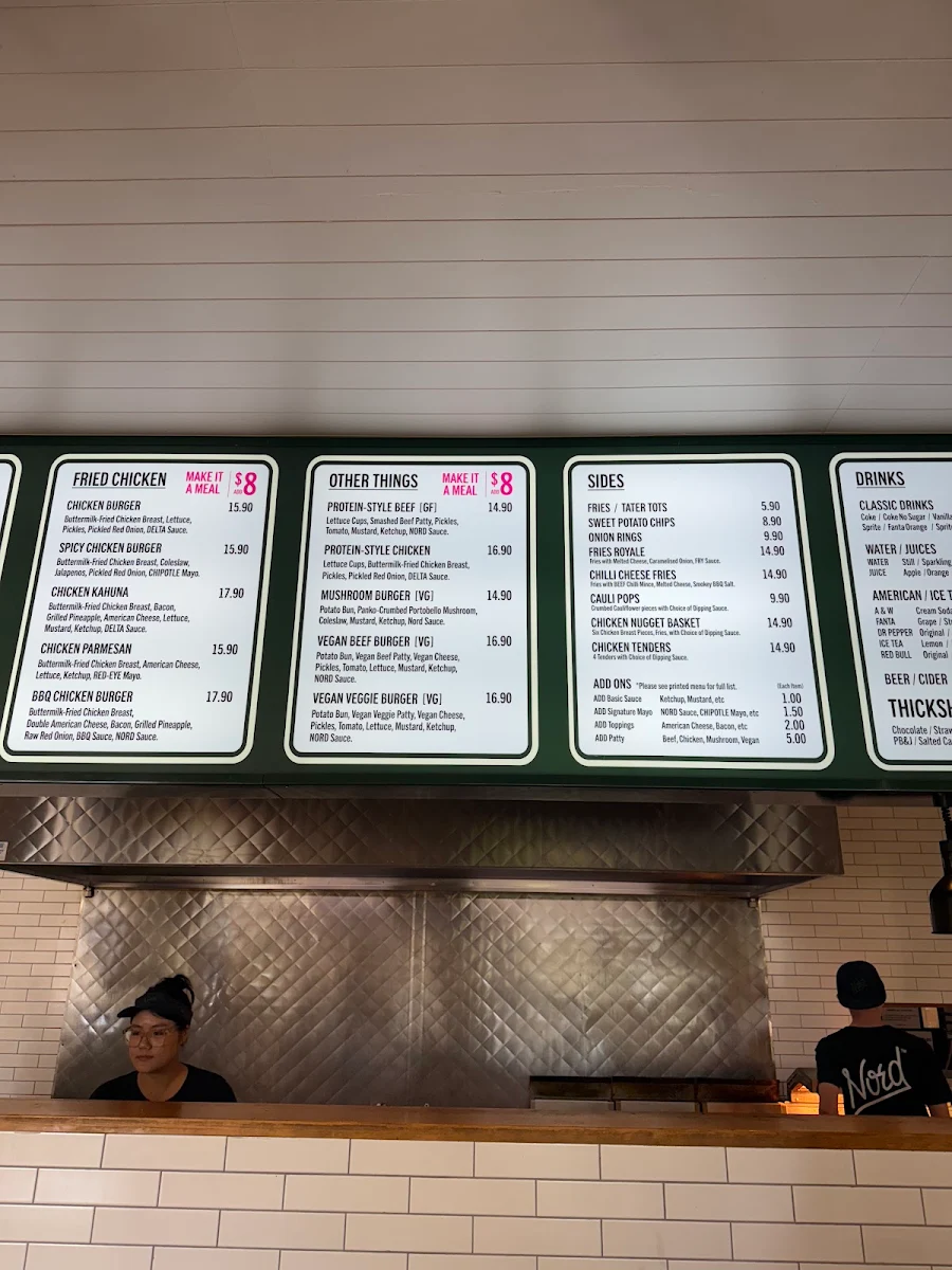 Menu, Nordburger