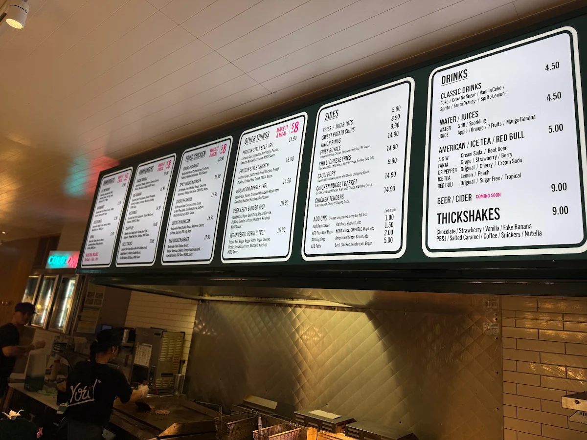 Menu, Nordburger