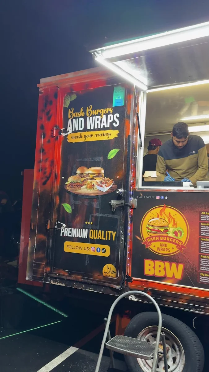 Menu, Bash Burgers and Wraps
