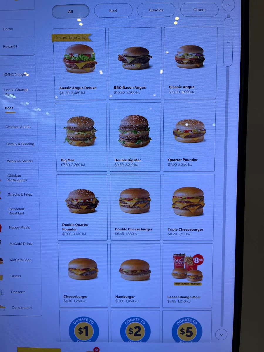 Menu, McDonald's Ultimo