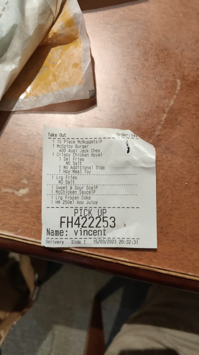 Menu, McDonald's Ultimo