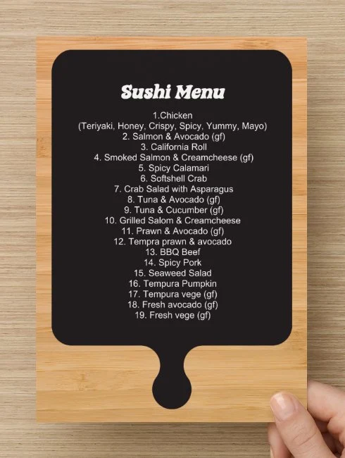 Menu, Joa Sushi