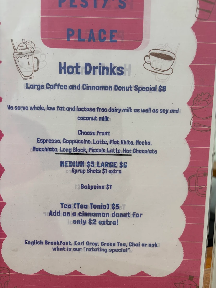 Menu, Pesty’s Place