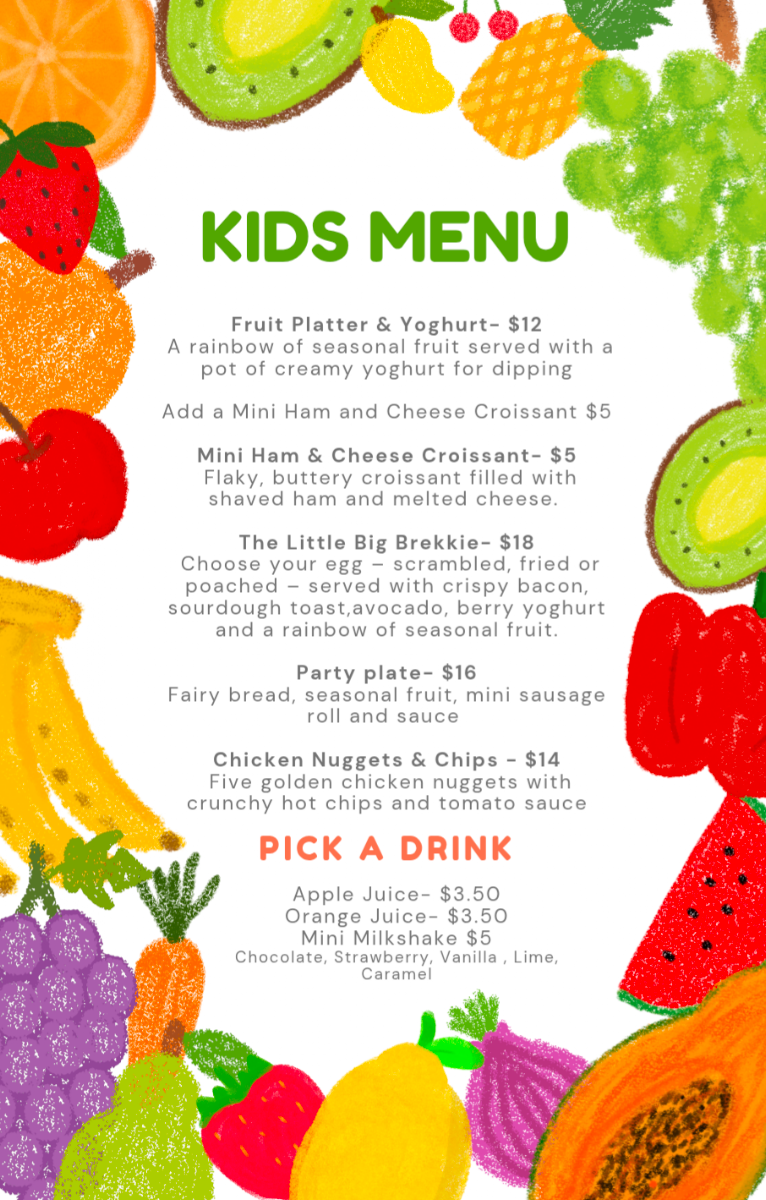 Menu, General Store at The Heart